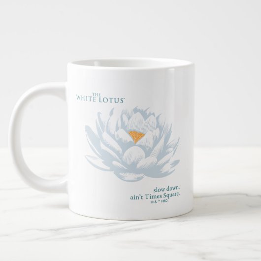 Verlangsamt, nicht zu spät - der weiße Lotus Jumbo-Tasse (Links)