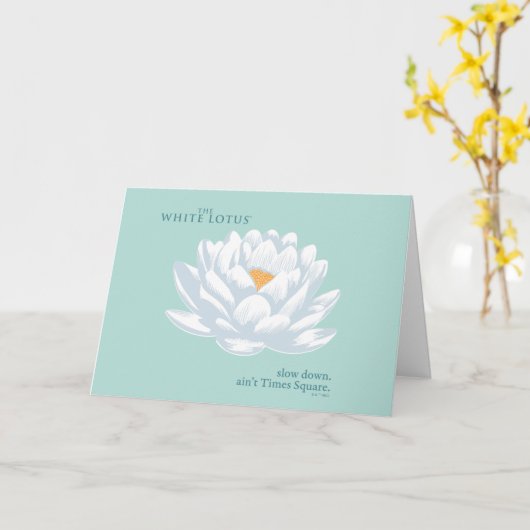 Verlangsamt, nicht zu spät - der weiße Lotus Karte (Gelbe Blume)