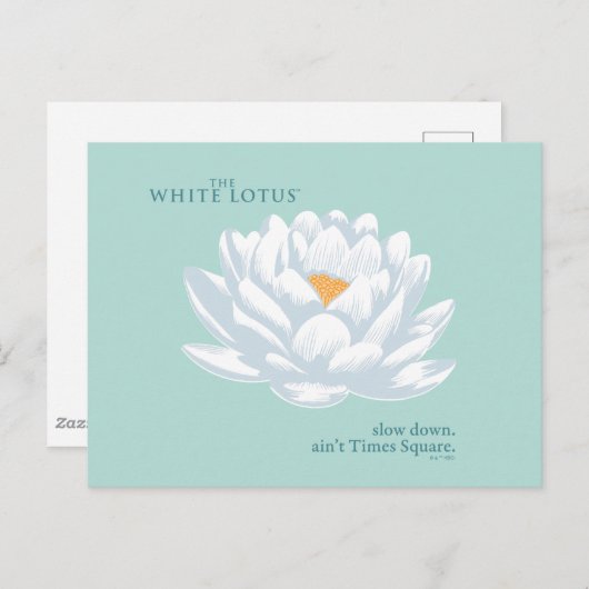 Verlangsamt, nicht zu spät - der weiße Lotus Postkarte (Vorne/Hinten)