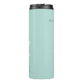 Verlangsamt, nicht zu spät - der weiße Lotus Thermosbecher (Rückseite)