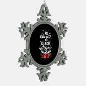 Verlass als Freunde Schneeflocken Zinn-Ornament (Links)