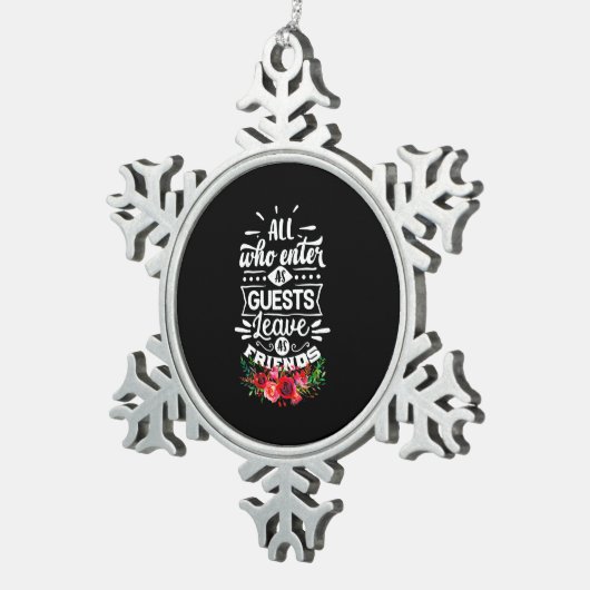 Verlass als Freunde Schneeflocken Zinn-Ornament (Rechts)