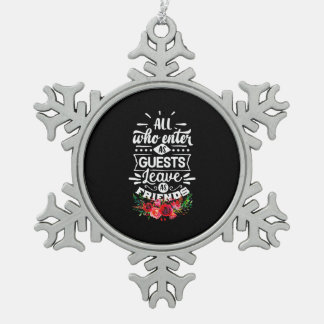 Verlass als Freunde Schneeflocken Zinn-Ornament