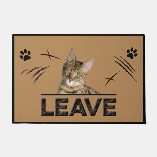 Verlass Cat Doormat, Pet Lover Geschenk, Zuhause v Fußmatte (Vorderseite)