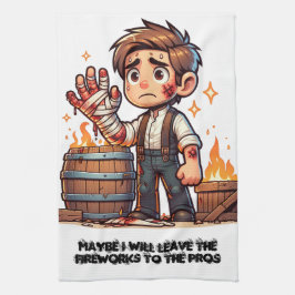 Verlass das Feuerwerk an die Pros! Geschirrtuch