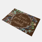 Verlass deine Karten außerhalb von Foliage Brown Fußmatte (Schrägansicht)