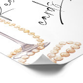 Verlass deine Kochkarte hier Perlen und Prosecco Poster (Ecke)