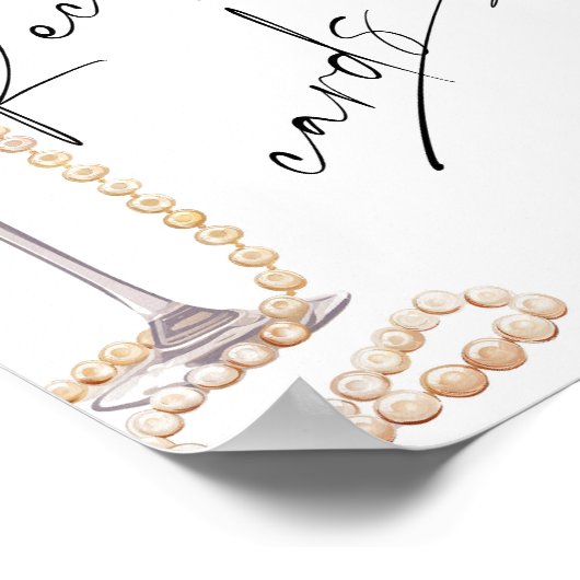 Verlass deine Kochkarte hier Perlen und Prosecco Poster (Ecke)