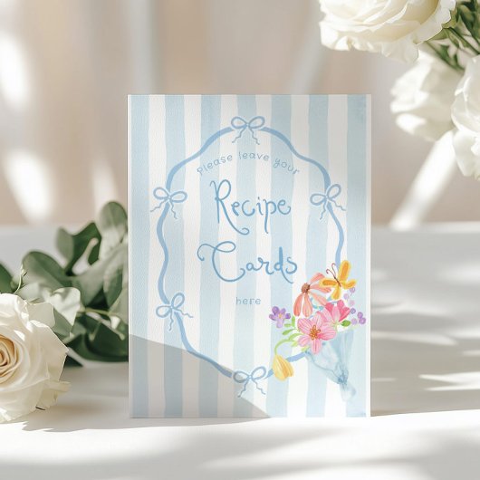 Verlass deine Rezept-Karte hier Blue Floral Market Poster