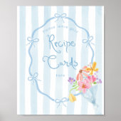 Verlass deine Rezept-Karte hier Blue Floral Market Poster (Vorne)