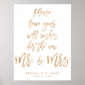 Verlass Deine Wünsche, Sign Sign Gold Foil Poster (Vorne)