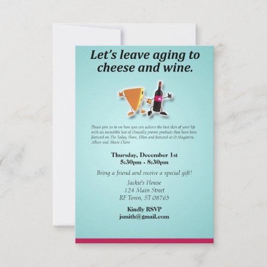 Verlass der Reifung zu Käse und Wein Einladung (Vorderseite)