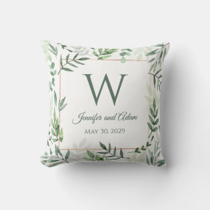 Verlass Design Leaf Garden Initial Wedding Pillow Kissen