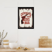 Verlass dich am Bar Cowboy an Poster (Küche)