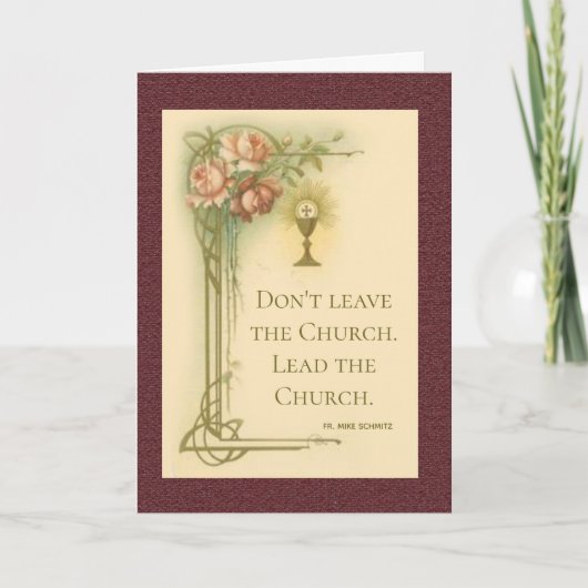 Verlass die Kirche nicht! Führe die Kirche. Fr. Mi Karte (Vorderseite)