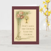 Verlass die Kirche nicht! Führe die Kirche. Fr. Mi Karte (Gelbe Blume)