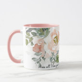 Verlass dir nie eine rosa Aquarellflora Christlich Tasse (Links)