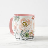Verlass dir nie eine rosa Aquarellflora Christlich Tasse (Vorderseite Links)