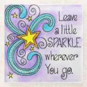 Verlass ein wenig Sparkle Glasuntersetzer (Vorderseite)