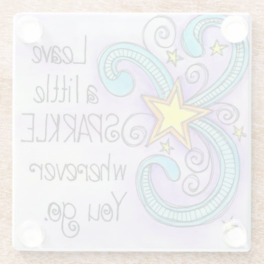 Verlass ein wenig Sparkle Glasuntersetzer (Rückseite)