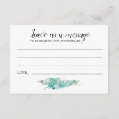 Verlass eine Nachricht Botanik Grüne Hochzeitsratg Hinweiskarte (Vorderseite)