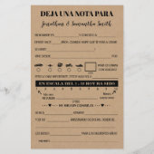 Verlass eine Notiz für eine zweisprachige rustikal (Rückseite)