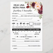 Verlass einer Note für neu verheiratete zweisprach (Rückseite)