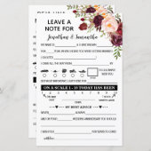 Verlass einer Note für neu verheiratete zweisprach (Vorne/Hinten)