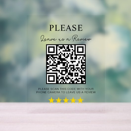 Verlass eines QR Code Business Décor Acrylschild (Neutral)