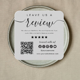 Verlass eines QR Code Social Media Gray Logos Quadratische Visitenkarte