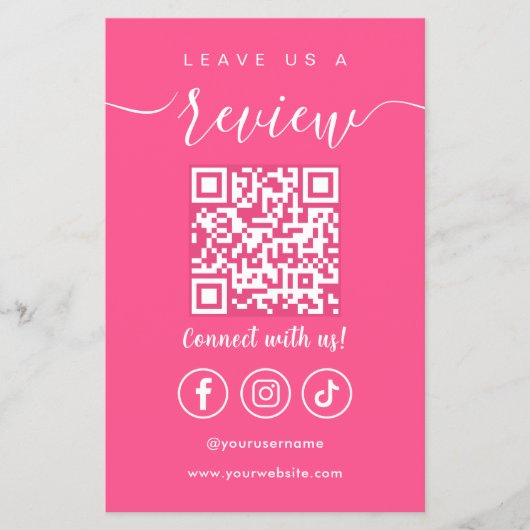 Verlass eines QR Code Social Media Logos Flyer (Vorne)