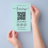 Verlass eines QR Code Social Media Logos Flyer (Handgriff)