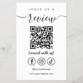 Verlass eines QR Code Social Media Logos Weiß Flyer (Vorne)