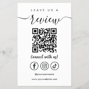 Verlass eines QR Code Social Media Logos Weiß Flyer
