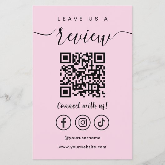 Verlass eines QR-Codes für Social Media-Logo Pink Flyer (Vorne)