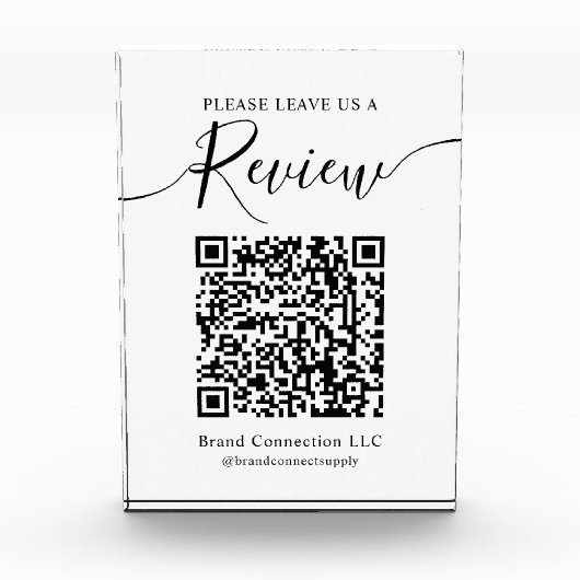 Verlass eines Review Custom QR Code Business Compa Fotoblock (Vorderseite)