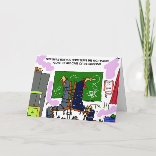 Verlass keine Hohepriester allein im Kinderzimmer! Dankeskarte (Vorderseite)