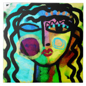 Verlass Me Alone Abstrakte Kunst Fliese (Vorderseite)