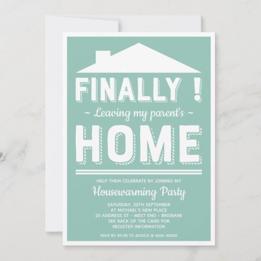 Verlass meines Parteiches Funny Housewarming Party Einladung (Vorderseite)