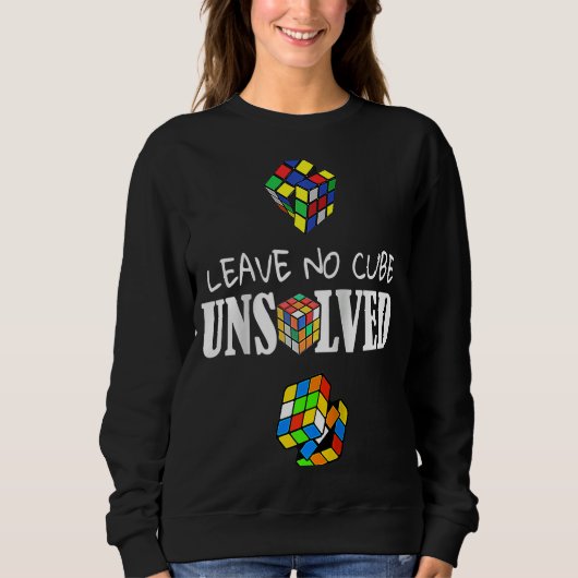 Verlass No Cube Ungelöste Speed Cubing Math Raglan Sweatshirt (Vorderseite)