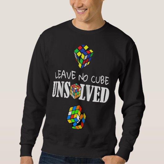 Verlass No Cube Ungelöste Speed Cubing Math Raglan Sweatshirt (Vorderseite)