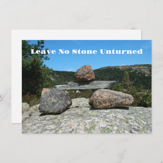 Verlass No Stone UnTurn Idiom Search Einladung (Vorne/Hinten)