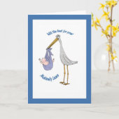 Verlass , Storch und Baby Karte (Gelbe Blume)