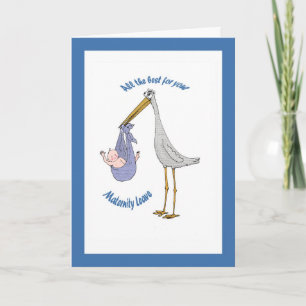 Verlass , Storch und Baby Karte