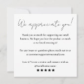 Verlass uns ein Feedback des Kunden durch Ihre Kar Einladung (Vorderseite)