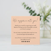 Verlass uns ein Feedback des Kunden durch Ihre Kar Einladung (Stehend Vorderseite)