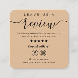 Verlass uns ein Review Facebook Instagram Logo Rus Quadratische Visitenkarte