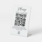 Verlass uns eine Überprüfung Einfache QR-Code Sockelschild (Vorderseite)