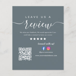 Verlass uns eine Überprüfung Facebook Instagram QR Flyer