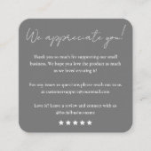 Verlass uns eine Überprüfung | Feedback des Kunden Quadratische Visitenkarte (Vorderseite)